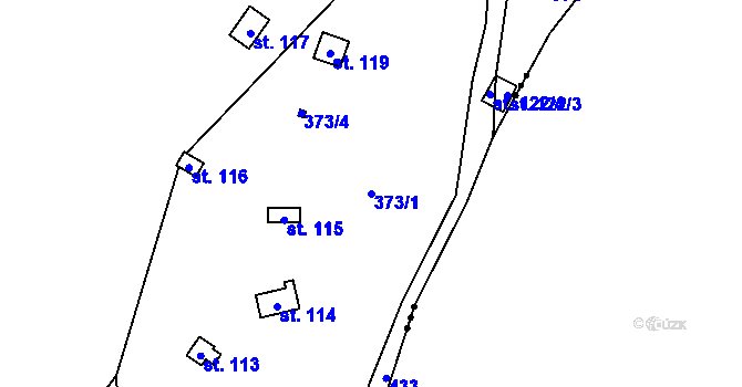Parcela st. 373/1 v KÚ Březová u Hořovic, Katastrální mapa