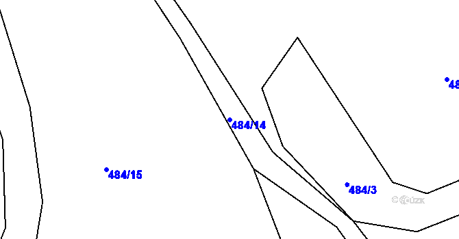 Parcela st. 484/14 v KÚ Březová u Hořovic, Katastrální mapa