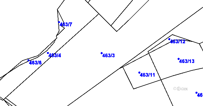 Parcela st. 463/3 v KÚ Březová u Hořovic, Katastrální mapa