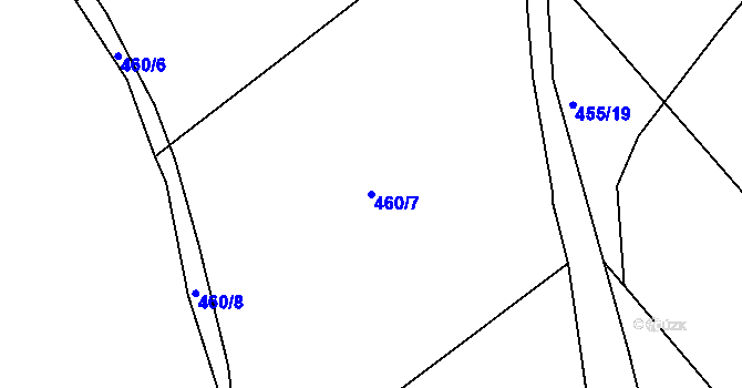 Parcela st. 460/7 v KÚ Březová u Hořovic, Katastrální mapa