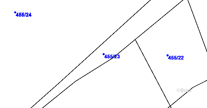 Parcela st. 455/23 v KÚ Březová u Hořovic, Katastrální mapa