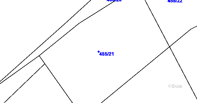 Parcela st. 455/21 v KÚ Březová u Hořovic, Katastrální mapa