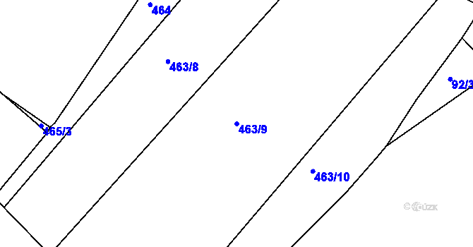 Parcela st. 463/9 v KÚ Březová u Hořovic, Katastrální mapa