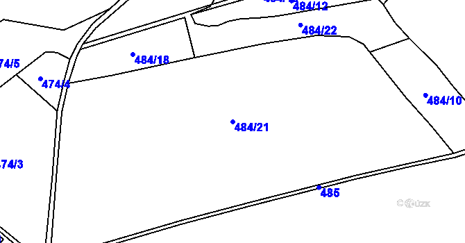 Parcela st. 484/21 v KÚ Březová u Hořovic, Katastrální mapa