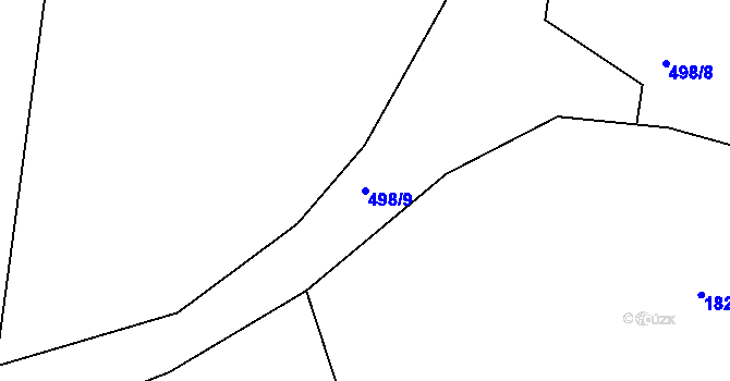 Parcela st. 498/9 v KÚ Březová u Hořovic, Katastrální mapa