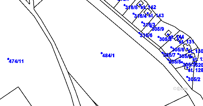 Parcela st. 484/1 v KÚ Březová u Hořovic, Katastrální mapa