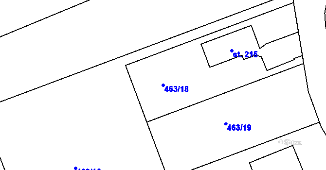 Parcela st. 463/18 v KÚ Březová u Hořovic, Katastrální mapa