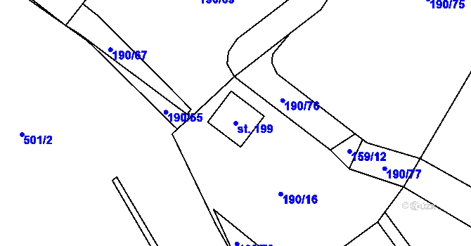Parcela st. 199 v KÚ Březová u Hořovic, Katastrální mapa
