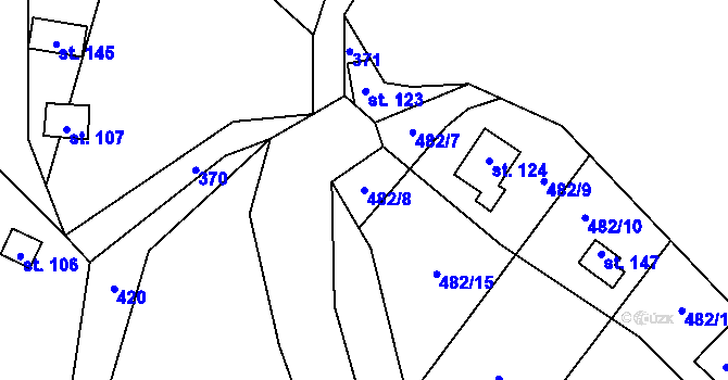 Parcela st. 482/8 v KÚ Březová u Hořovic, Katastrální mapa