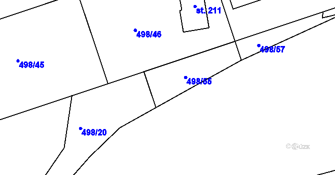 Parcela st. 498/54 v KÚ Březová u Hořovic, Katastrální mapa