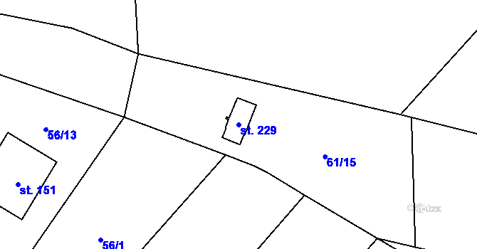 Parcela st. 229 v KÚ Březová u Hořovic, Katastrální mapa