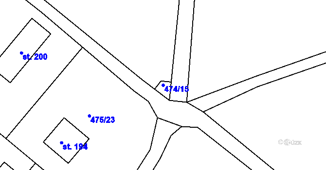 Parcela st. 474/15 v KÚ Březová u Hořovic, Katastrální mapa