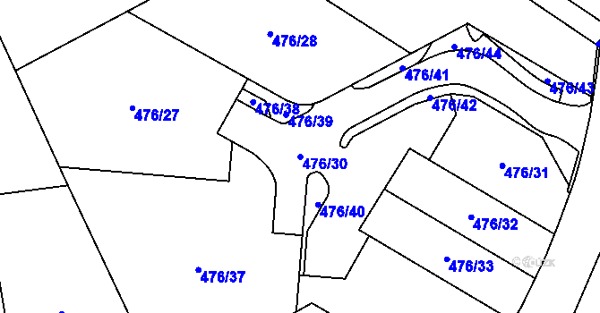 Parcela st. 476/30 v KÚ Březová u Sokolova, Katastrální mapa
