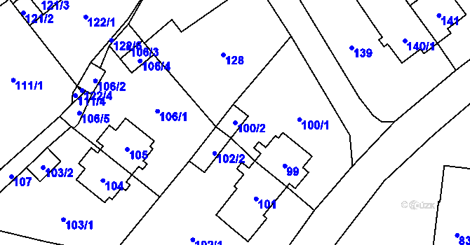 Parcela st. 100/2 v KÚ Březová u Sokolova, Katastrální mapa