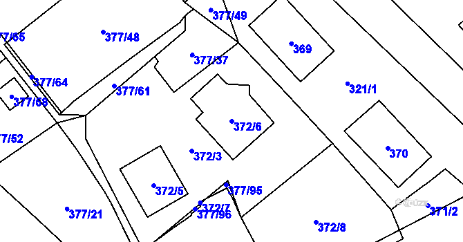 Parcela st. 372/6 v KÚ Březová u Sokolova, Katastrální mapa