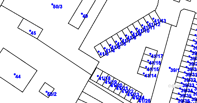 Parcela st. 41/3 v KÚ Březová u Sokolova, Katastrální mapa