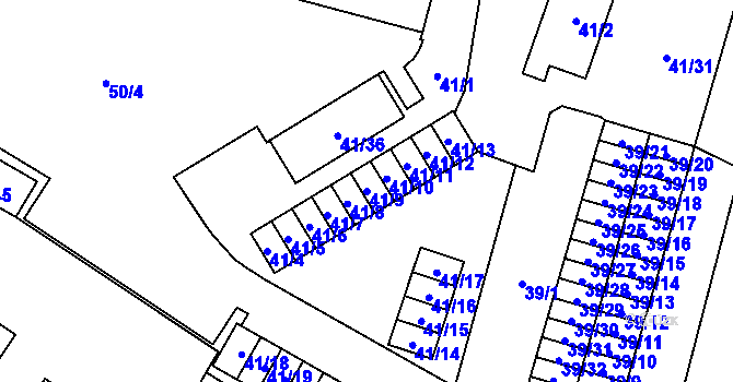 Parcela st. 41/9 v KÚ Březová u Sokolova, Katastrální mapa