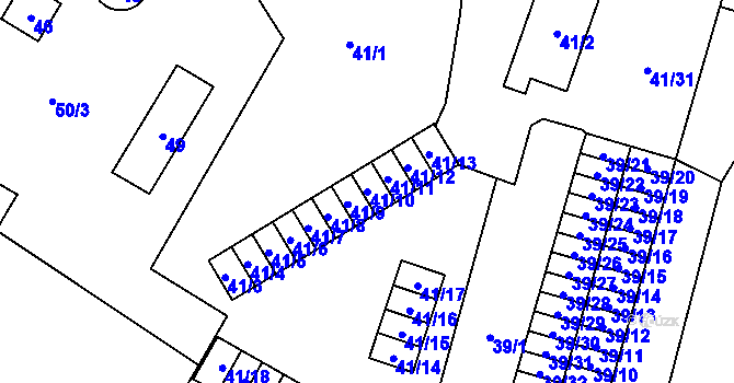 Parcela st. 41/10 v KÚ Březová u Sokolova, Katastrální mapa