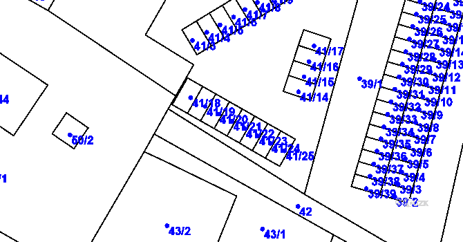 Parcela st. 41/21 v KÚ Březová u Sokolova, Katastrální mapa