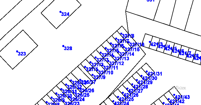 Parcela st. 327/4 v KÚ Březová u Sokolova, Katastrální mapa