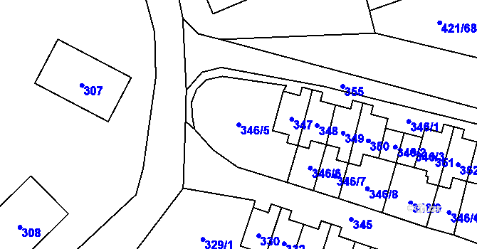 Parcela st. 346/5 v KÚ Březová u Sokolova, Katastrální mapa