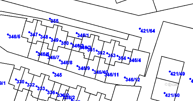 Parcela st. 352 v KÚ Březová u Sokolova, Katastrální mapa