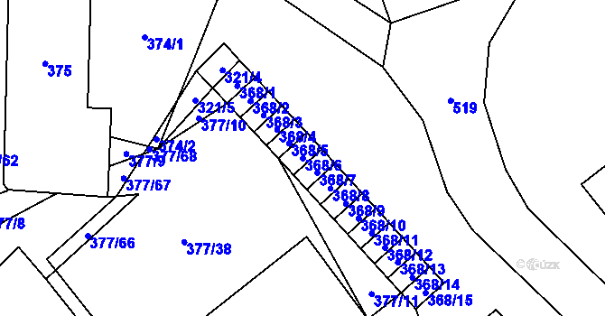 Parcela st. 368/6 v KÚ Březová u Sokolova, Katastrální mapa