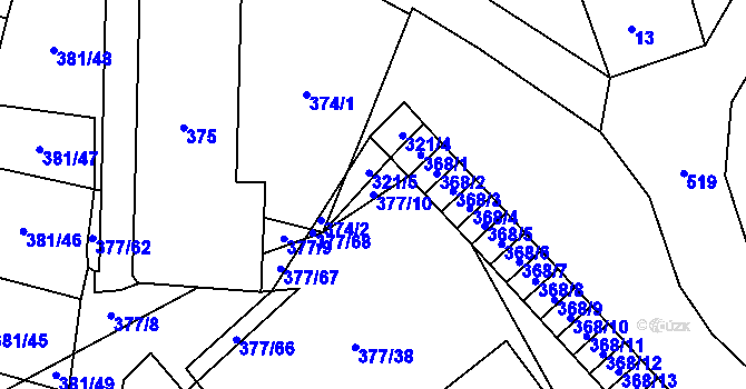 Parcela st. 377/10 v KÚ Březová u Sokolova, Katastrální mapa