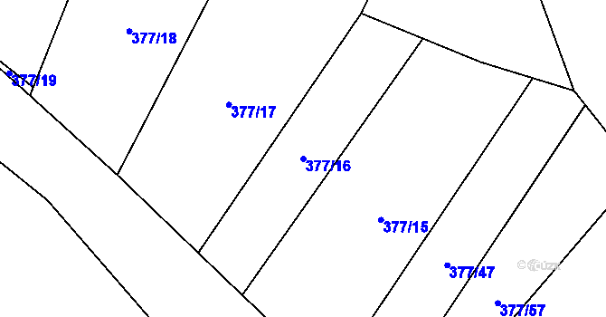 Parcela st. 377/16 v KÚ Březová u Sokolova, Katastrální mapa