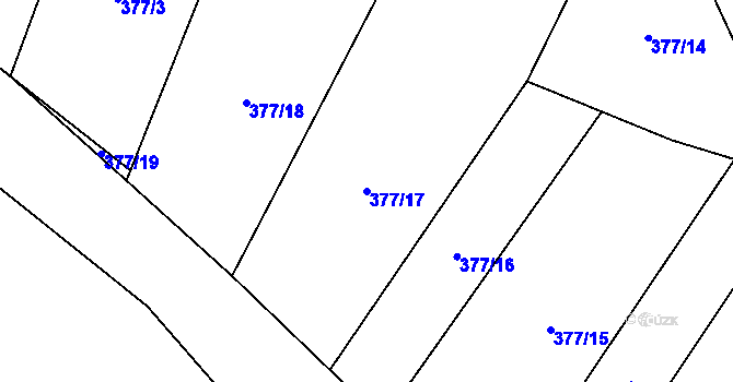 Parcela st. 377/17 v KÚ Březová u Sokolova, Katastrální mapa