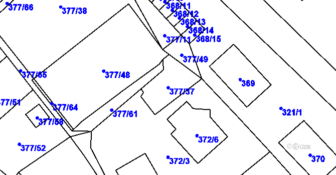 Parcela st. 377/37 v KÚ Březová u Sokolova, Katastrální mapa