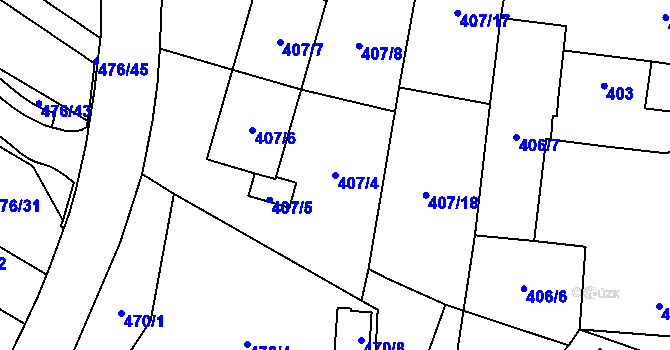 Parcela st. 407/4 v KÚ Březová u Sokolova, Katastrální mapa