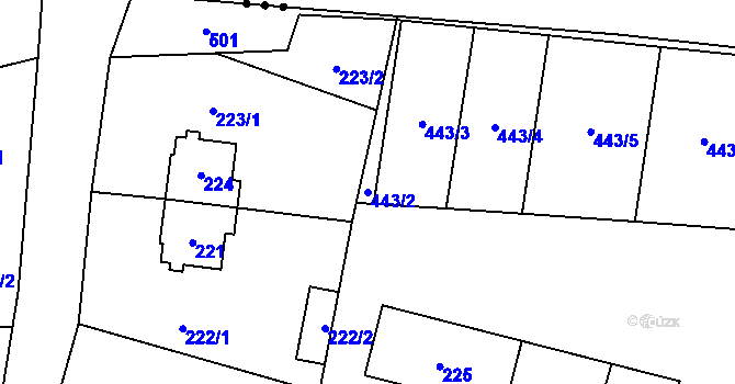 Parcela st. 443/2 v KÚ Březová u Sokolova, Katastrální mapa