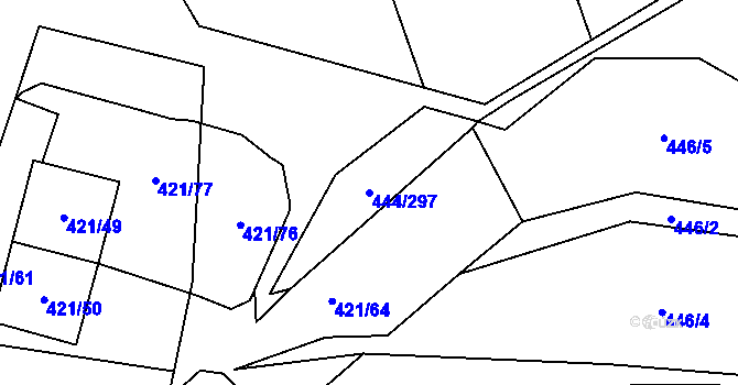 Parcela st. 444/297 v KÚ Březová u Sokolova, Katastrální mapa