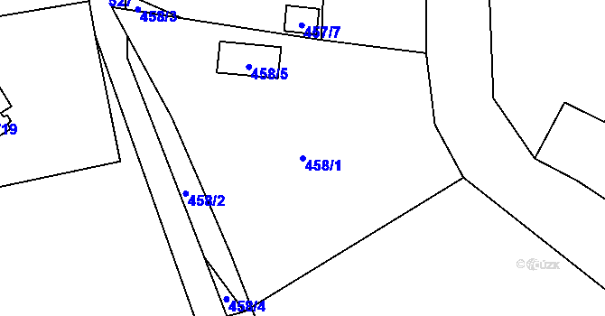 Parcela st. 458/1 v KÚ Březová u Sokolova, Katastrální mapa