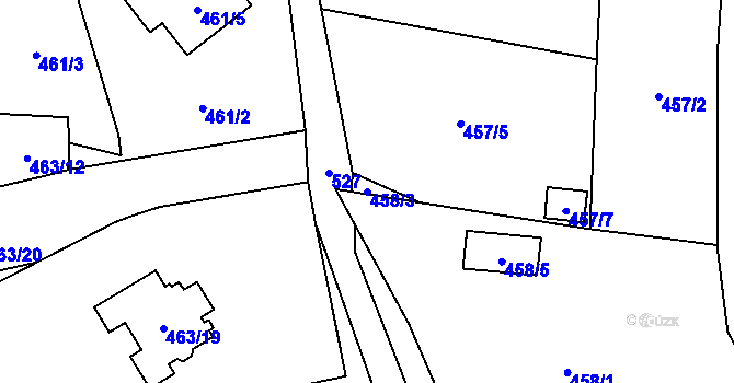Parcela st. 458/3 v KÚ Březová u Sokolova, Katastrální mapa