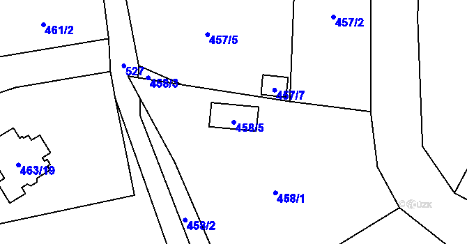 Parcela st. 458/5 v KÚ Březová u Sokolova, Katastrální mapa