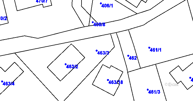 Parcela st. 463/3 v KÚ Březová u Sokolova, Katastrální mapa