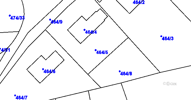 Parcela st. 464/5 v KÚ Březová u Sokolova, Katastrální mapa