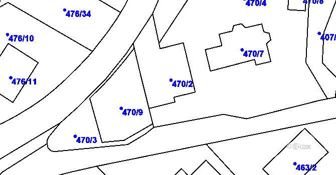 Parcela st. 470/2 v KÚ Březová u Sokolova, Katastrální mapa