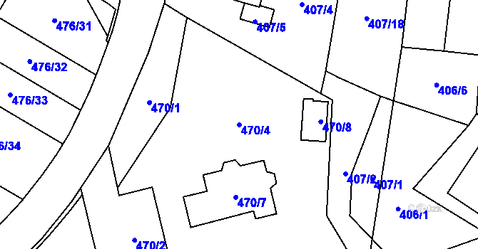 Parcela st. 470/4 v KÚ Březová u Sokolova, Katastrální mapa