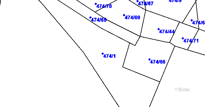 Parcela st. 474/1 v KÚ Březová u Sokolova, Katastrální mapa