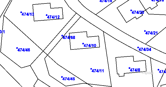 Parcela st. 474/10 v KÚ Březová u Sokolova, Katastrální mapa