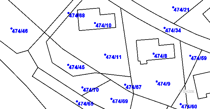 Parcela st. 474/11 v KÚ Březová u Sokolova, Katastrální mapa