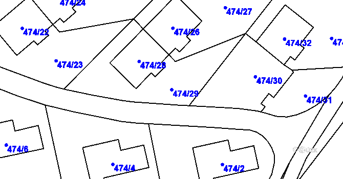 Parcela st. 474/29 v KÚ Březová u Sokolova, Katastrální mapa
