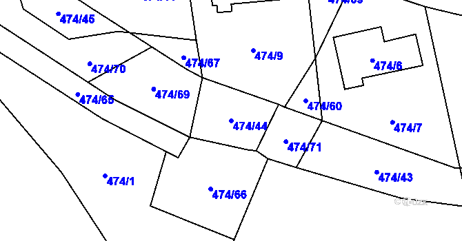 Parcela st. 474/44 v KÚ Březová u Sokolova, Katastrální mapa