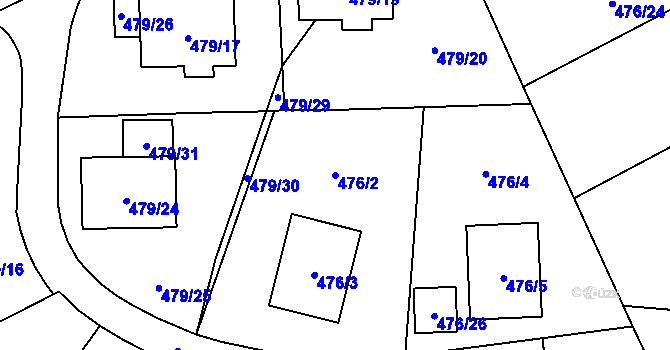 Parcela st. 476/2 v KÚ Březová u Sokolova, Katastrální mapa