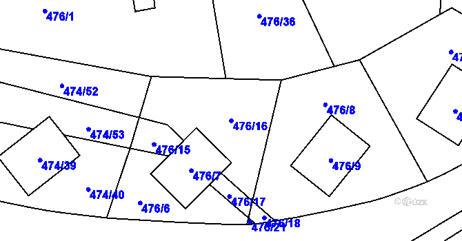 Parcela st. 476/16 v KÚ Březová u Sokolova, Katastrální mapa