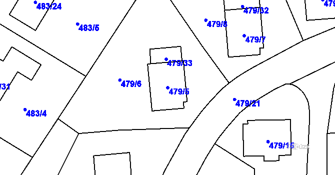 Parcela st. 479/5 v KÚ Březová u Sokolova, Katastrální mapa