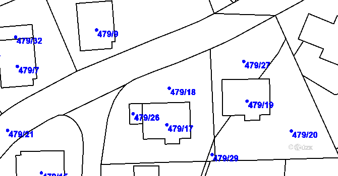 Parcela st. 479/18 v KÚ Březová u Sokolova, Katastrální mapa
